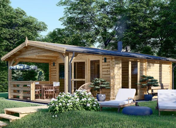 Outdoor Sauna ELDA (44 mm), 5x7.5 m, 25 m² (4 Rooms), Terrace 12 m²  avp.ui.product_images.thumbnail 1