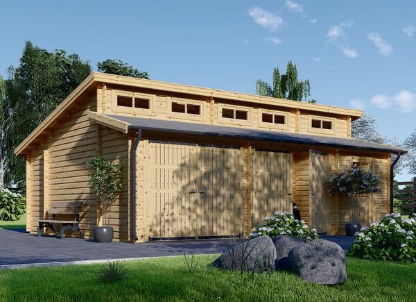 Double Wooden Garage TWIN DUO (44 mm), 8x6 m (26'x20'), 48 m² avp.ui.product_images.thumbnail 1