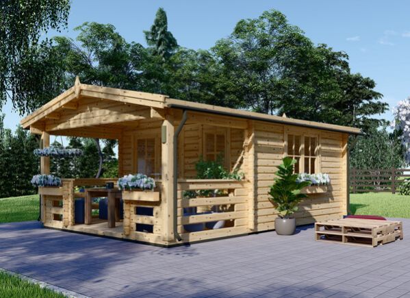 Log Cabin SHANON (34 mm), 4x5.75 m (13'x19'), 16 m² + 7 m² Terrace avp.ui.product_images.thumbnail 1