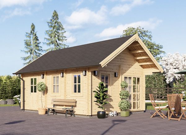 Log Cabin With Loft SCOOT S (34+34 mm), 4.5x6 m (15'x20'), 27 m² + 9 m² avp.ui.product_images.thumbnail 1