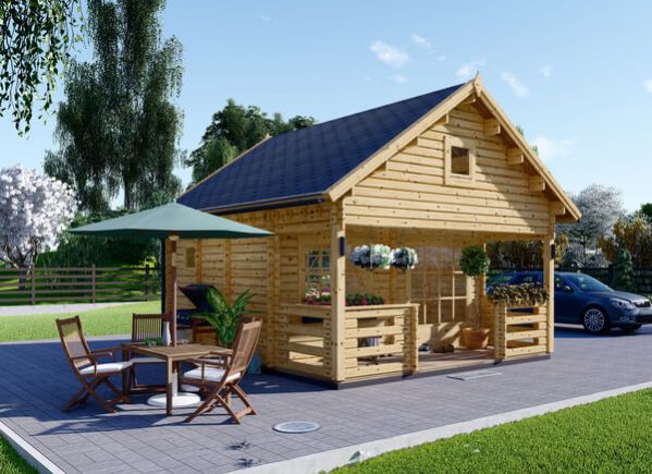 Log Cabin ALBI (44 mm), 5.6x5m (18'x16'), 20 m² With 8 m² Terrace avp.ui.product_images.thumbnail 1