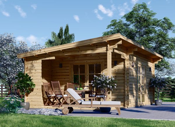 Log Cabin CARL (34 mm), 5x4 m (16'x13'), 20 m² + 8 m² Terrace avp.ui.product_images.thumbnail 1