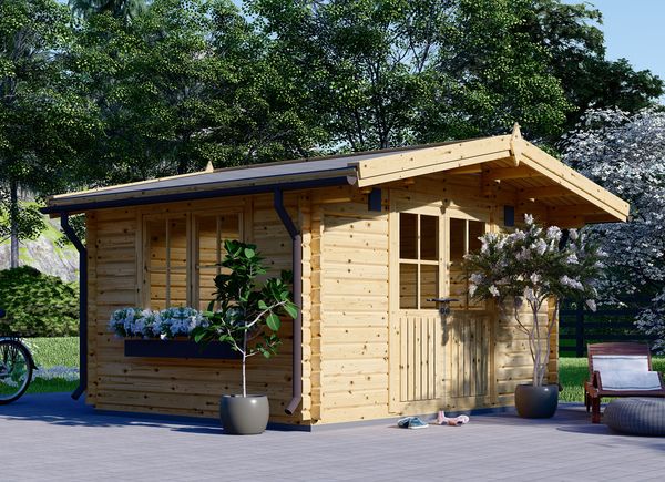 Garden Log Cabin RENNES (34 mm), 4x3 m (13'x10'), 12 m² avp.ui.product_images.thumbnail 1