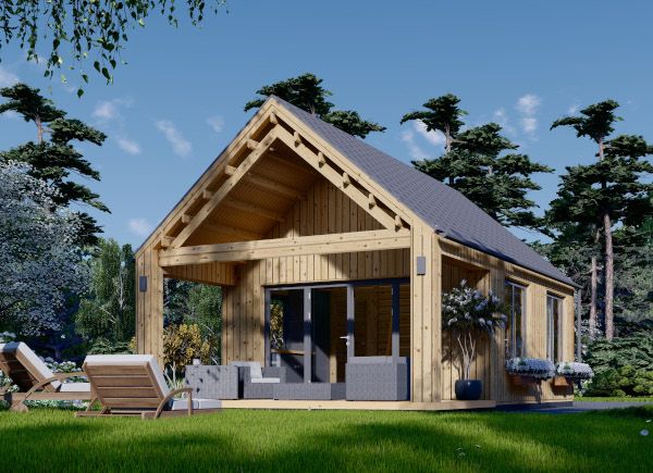 Log Cabin AGATA With Loft (44 mm + Cladding + Insulation), 39 m² avp.ui.product_images.thumbnail 1