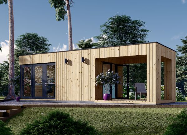 Garden Room With Terrace PREMIUM (34 mm + Cladding), 5x3 m (16'x10'), 15 m² + 9 m² avp.ui.product_images.thumbnail 1