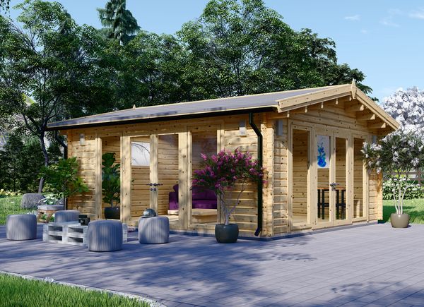 Garden Log Cabin MIA (44+44 mm + Insulation), 5.5x5.5 m (18'x18'), 30 m² avp.ui.product_images.thumbnail 1