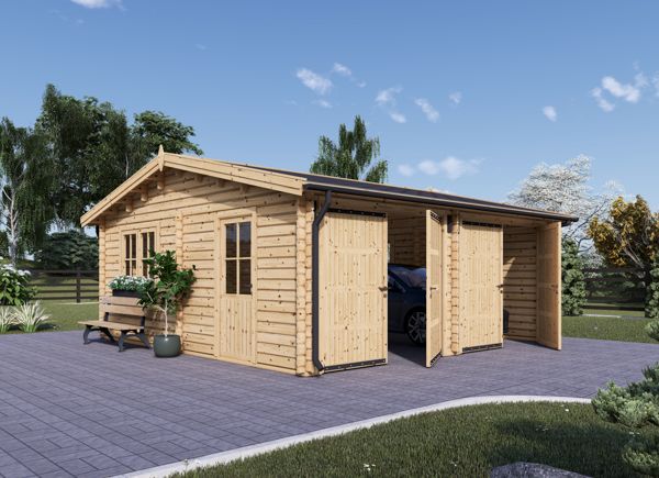 Double Wooden Garage ALTERNATIVE (44 mm), 6x6 m (20'x20'), 36 m² avp.ui.product_images.thumbnail 1