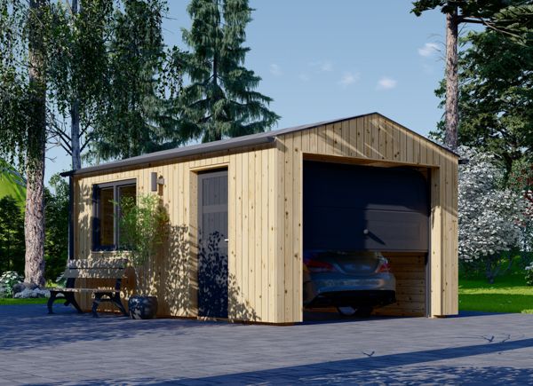 Single Wooden Garage Roof SILVIA (34 mm + Cladding), 3.2x5.2 m (11'x17'), 16.6 m² avp.ui.product_images.thumbnail 1