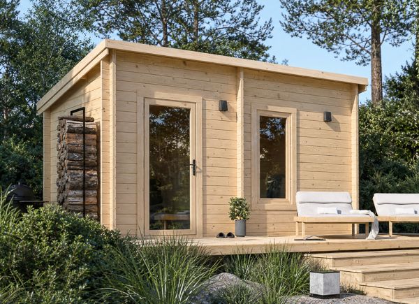 Wooden Sauna VIGOR 2 with Changing Room | Solid Log – 4.50×2.50 m (15'×8'), 9.15 m² thumbnail 1