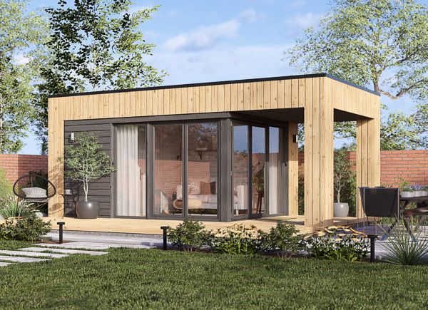 Garden room INES PLUS with terrace (34 mm + cladding), 6x3 m (20'x10'), 18 m² avp.ui.product_images.thumbnail 1