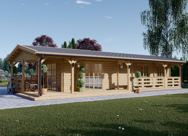 Residential Log Cabin TOSCANA (Insulated PLUS, 44 + 44 mm), 53 m² With 29 m² Terrace avp.ui.product_images.thumbnail 1