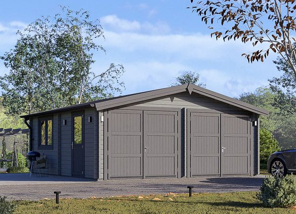 Double Wooden Garage CLASSIC DUO (44 mm), 6x6 m (20'x20'), 36 m² avp.ui.product_images.thumbnail 1