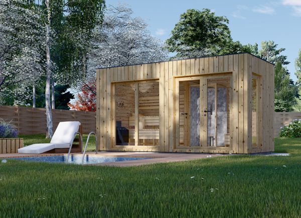 Outdoor Sauna With Changing Room DELLA (34 mm + Cladding), 4,6 x 2,1 m, 7,2 m² avp.ui.product_images.thumbnail 1