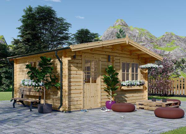 Garden Log Cabin NINA (44+44 mm + Insulation), 6x6 m (20'x20'), 36 m² avp.ui.product_images.thumbnail 1
