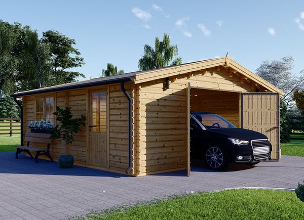 Single Wooden Garage CLASSIC (44 mm), 6x6 m (20'x20'), 36 m² avp.ui.product_images.thumbnail 1