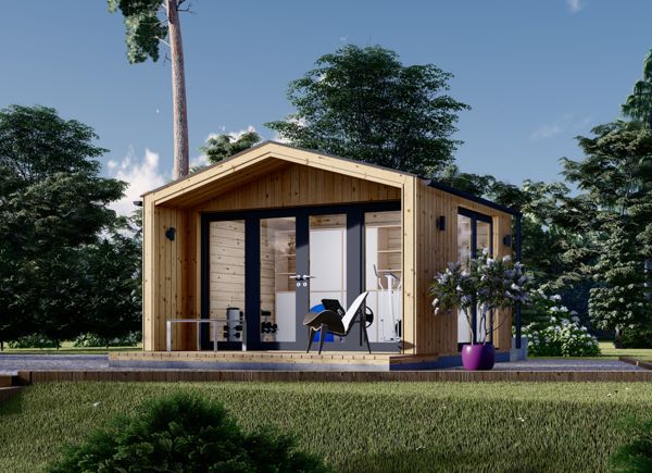 Garden Log Cabin PIA (34 mm + Cladding), 4x3 m (13'x10'), 12 m² avp.ui.product_images.thumbnail 1
