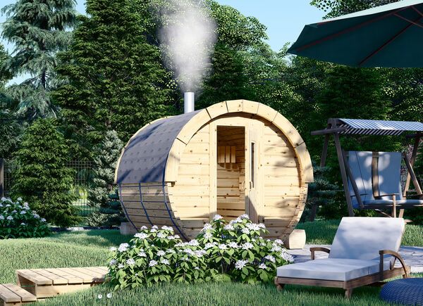 Outdoor Barrel Sauna HELGA 24 (46 mm), 2.4 m, ⌀ 1.97 m avp.ui.product_images.thumbnail 1