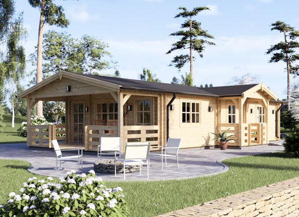 Log Cabin DONNA S (44+44 mm), 63 m² With 11.5 m² Terrace avp.ui.product_images.thumbnail 1