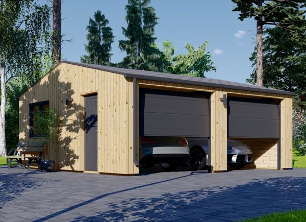 Double Wooden Garage SILVIA DUO ALT (34 mm + Cladding), 6x6 m (20'x20'), 36 m² avp.ui.product_images.thumbnail 1