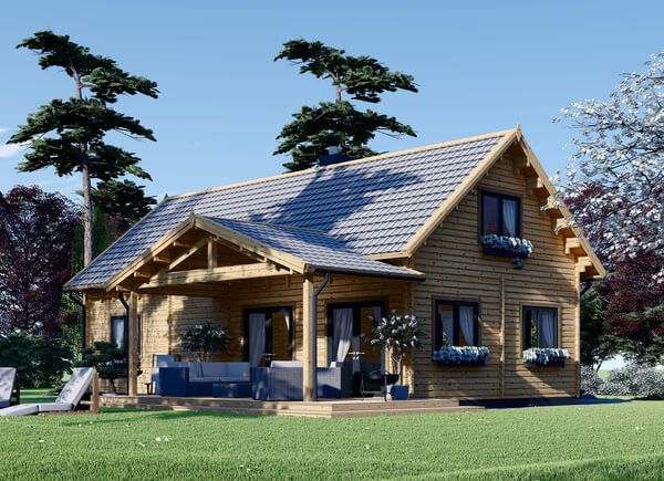 Log Cabin House VERA (44+44 mm), 132 m² + 13.5 m² Terrace avp.ui.product_images.thumbnail 1