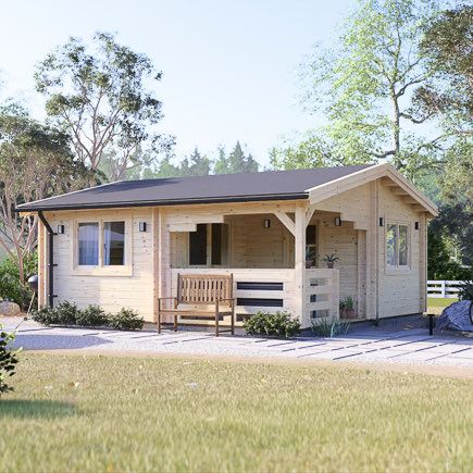 Log Cabin OLIVIA S (34+34 mm), 6x6 m (20'x20'), 27 m² With 8 m² Terrace avp.ui.product_images.thumbnail 1