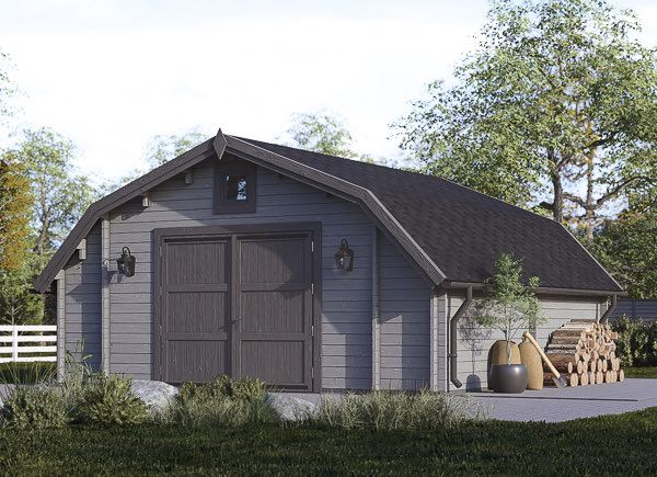 Single Wooden Garage TEXAS (44 mm), 6x6 m (20'x20') avp.ui.product_images.thumbnail 1