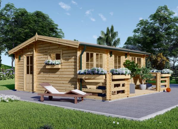 Log Cabin ALTURA (Insulated PLUS, 44 + 44 mm), 31 m² With 8 m² Terrace avp.ui.product_images.thumbnail 1