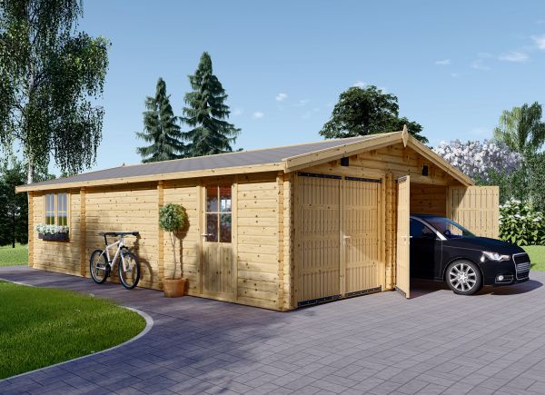 Double Wooden Garage CLASSIC DUO (44 mm), 6x8 m (20'x26'), 48 m² avp.ui.product_images.thumbnail 1