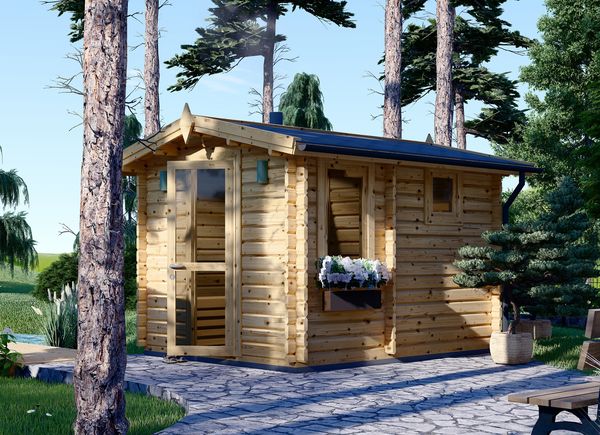Outdoor Sauna ELDA (44 mm), 2,5x3,2 m, 8 m² avp.ui.product_images.thumbnail 1
