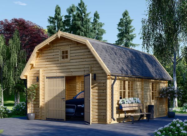 Single Wooden Garage MISSISSIPPI (44 mm), 5x6 m (16'x20'), 30 m² avp.ui.product_images.thumbnail 1