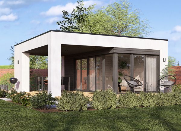 Garden room INES PLUS with front terrace (Insulated, 34 + cladding), 6x6 m (20'x20'), 36 m² avp.ui.product_images.thumbnail 1