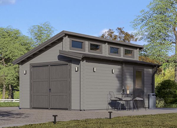 Single Wooden Garage TWIN (44 mm), 4x6 m (13'x20'), 24 m² avp.ui.product_images.thumbnail 1