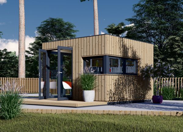 Garden Office Pod PREMIUM L (Insulated, 34 mm + Cladding), 3x3 m (10' x 10'), 9 m² avp.ui.product_images.thumbnail 1