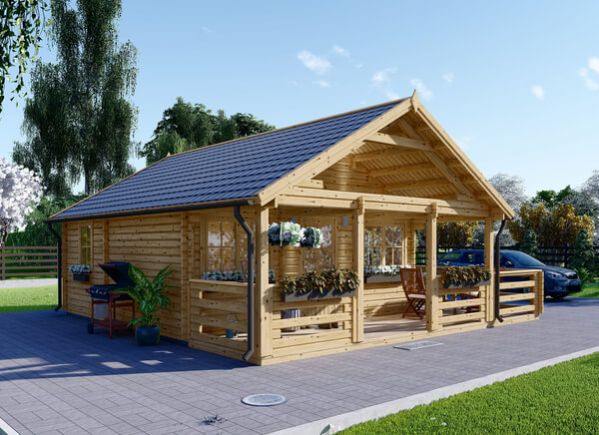 Residential Log Cabin ANGERS (Insulated PLUS, 44 + 44 mm), 36 m² + 19 m² Terrace avp.ui.product_images.thumbnail 1