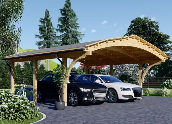 Double Wooden Carport BETSY DUO 6.2x6 m (20'x20'), 36 m² avp.ui.product_images.thumbnail 1