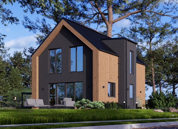 Log Cabin House ASTRID PV S (44 mm + cladding), 99 m² thumbnail 1