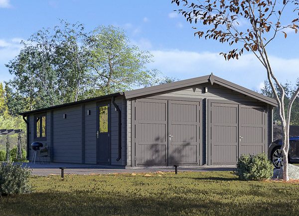 Double Wooden Garage CLASSIC DUO (44 mm), 6x9 m (20'x30'), 54 m² avp.ui.product_images.thumbnail 1
