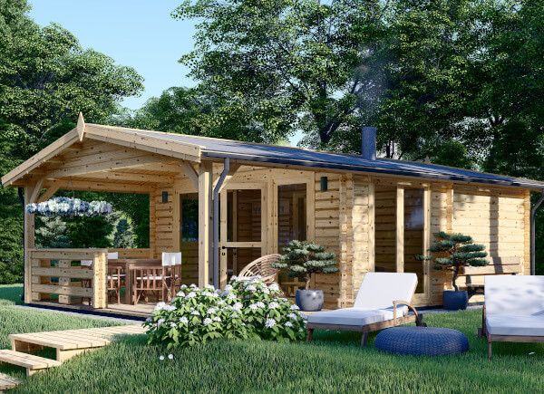 Outdoor Sauna ELDA (44 mm), 5x7.5 m, 25 m² (3 Rooms), Terrace 12 m² avp.ui.product_images.thumbnail 1