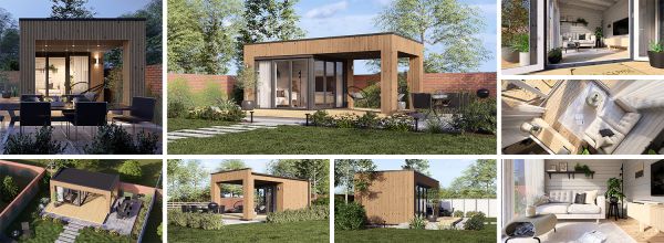 Garden room INES with terrace (34 mm + cladding), 6x3 m (20'x10'), 18 m² — Quick Garden