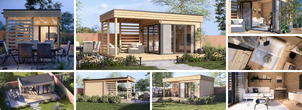 Garden Log Cabin IDA (34 mm), 6x3 m (20'x10'), 8 m² — Quick Garden