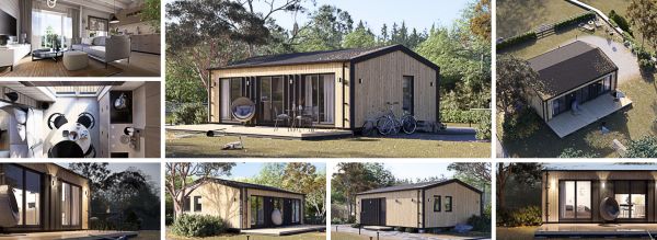 Granny Annexe ANGELA M (44 mm + Cladding + Insulation), 8.2x6.2 m (27'x 20'), 50 m² — Quick Garden