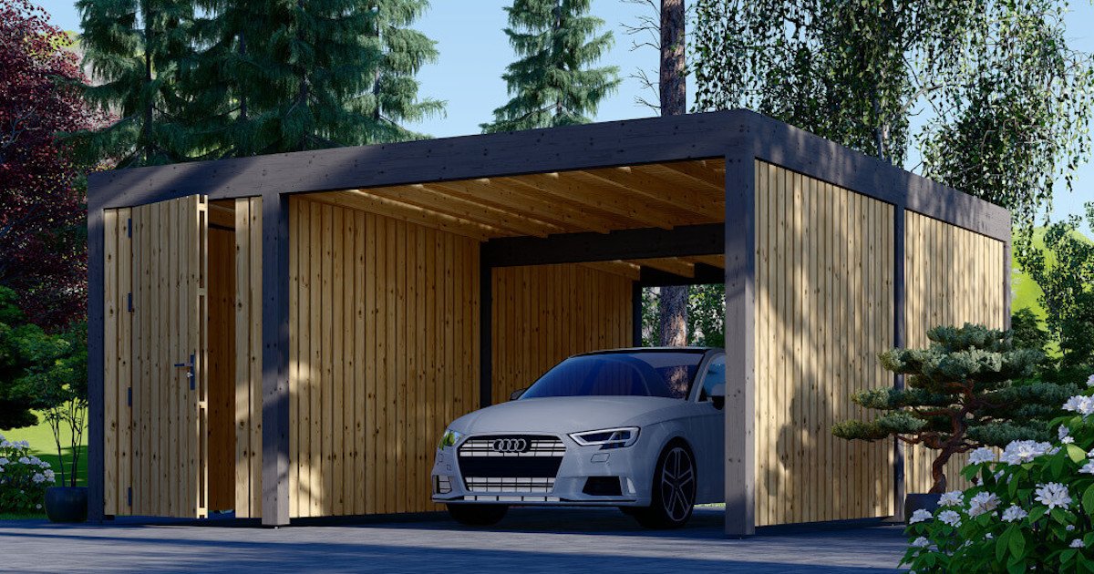 Wooden Carports With Storage Sheds For More Space