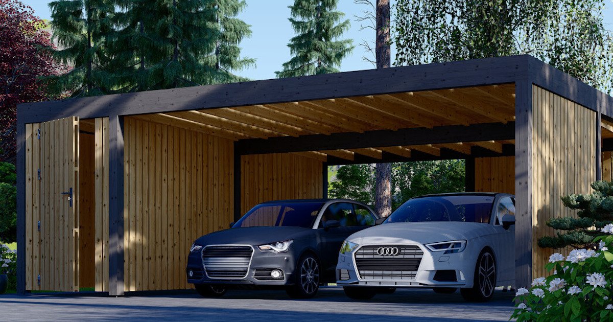 Modern Wooden Carports With Customizable Side Panels