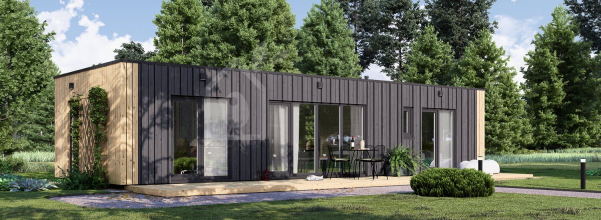 Granny Annexe BELLA 1 (Insulated, 44 mm + Cladding), 46 m²