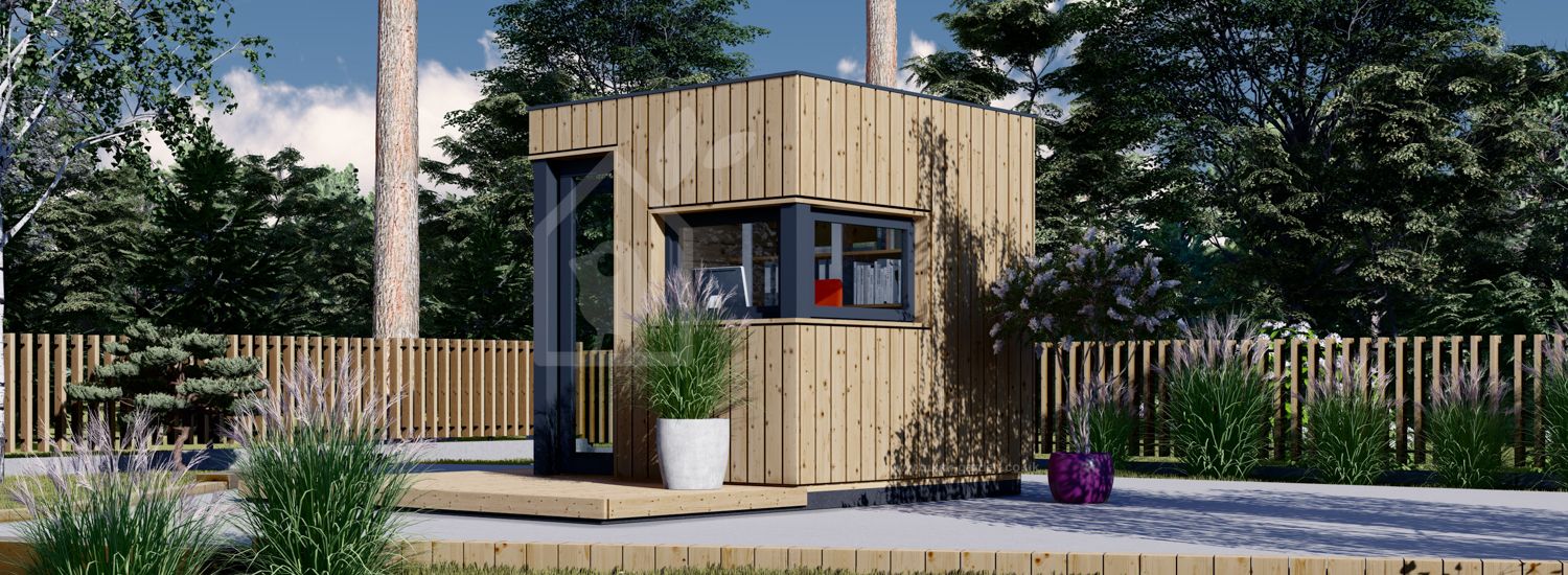 Garden Office Pod PREMIUM L (34 mm + Cladding), 2x2 m (6'6" x 6'6"), 4 m² visualization 1