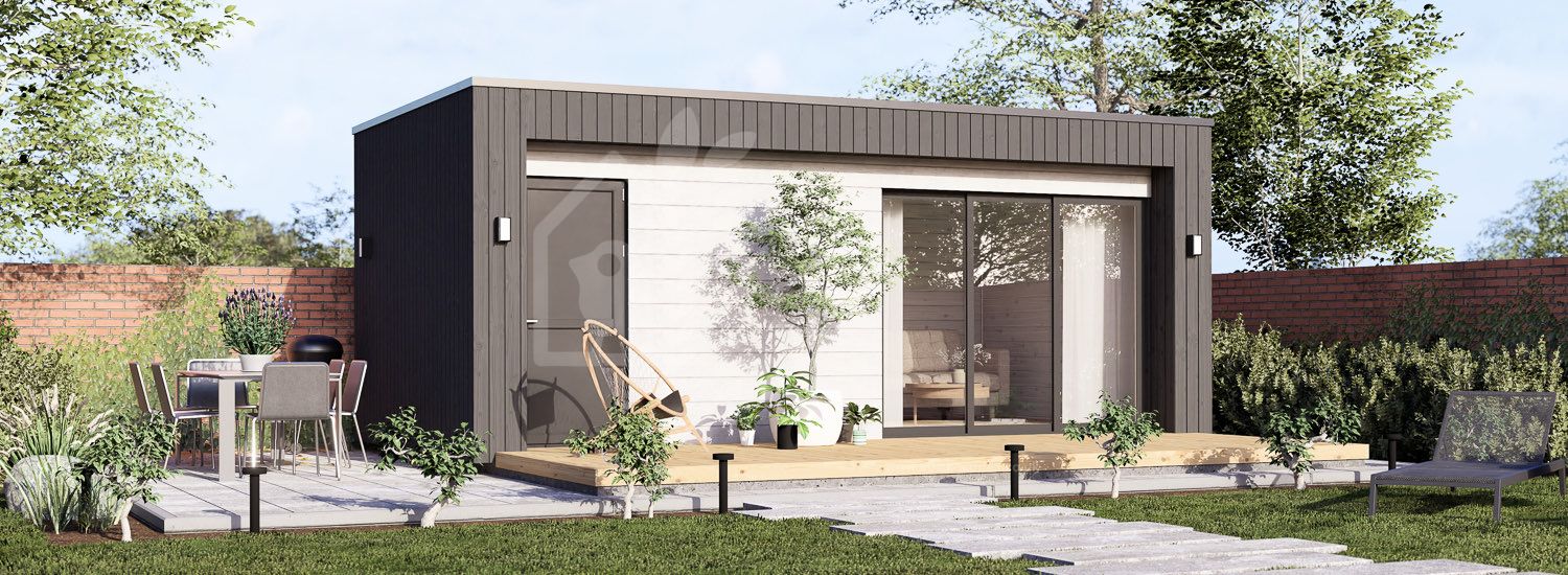 Garden room LAYLA (34 mm + cladding), 6x3 m (20'x10'), 15 m² visualization 1