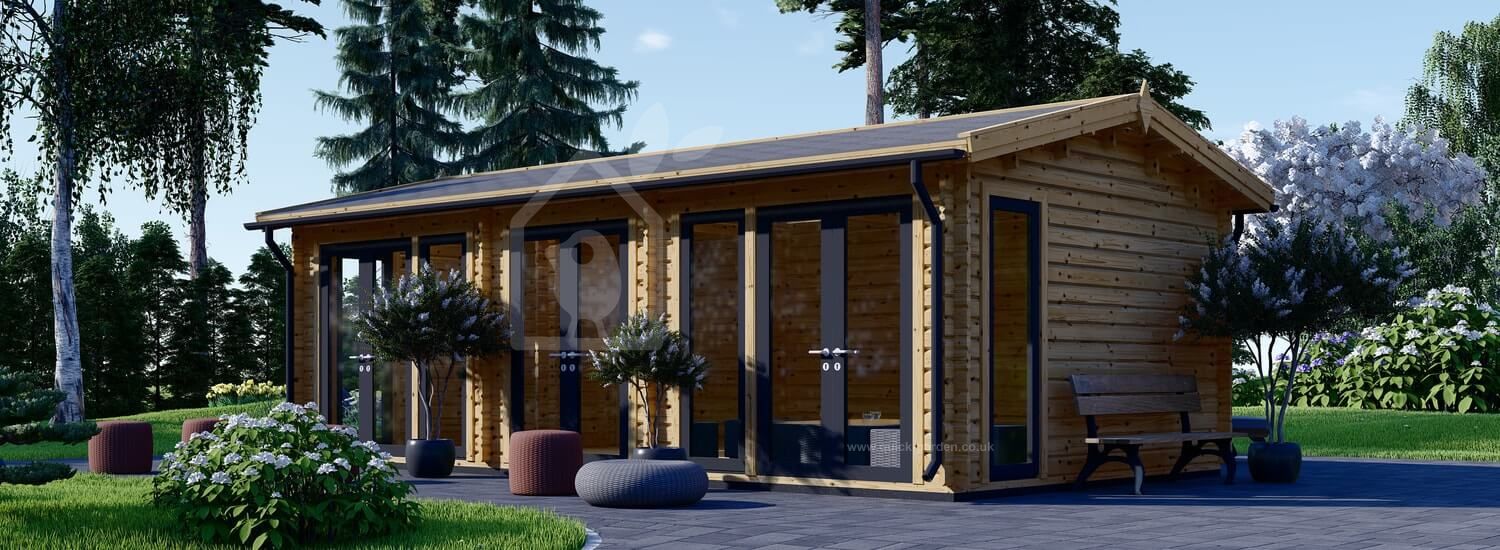 Log Cabin MARION (44+44 mm + Insulation PLUS, BRF) 7.5x4m (25'x13'), 30 m² visualization 1