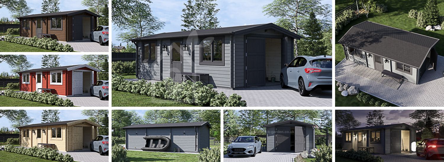 Single Wooden Garage CLASSIC (44 mm), 4x7.5 m (13'x25'), 30 m² visualization 1