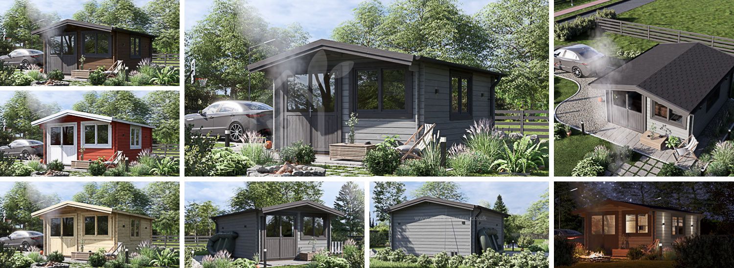 Log Cabin LILLE (44 mm), 4x5 m (13'x16'), 20 m² visualization 1