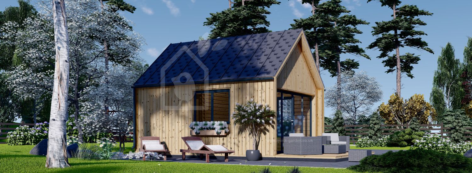 Log Cabin SALLY (Insulated PLUS, 44 mm + Cladding), 20 m² visualization 1